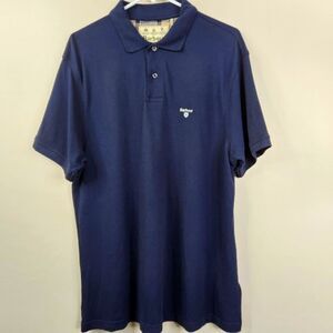 Barbour Mens Short Sleeve Minimalist Navy Blue Logo Polo Shirt XL